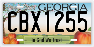 GA license plate CBX1255