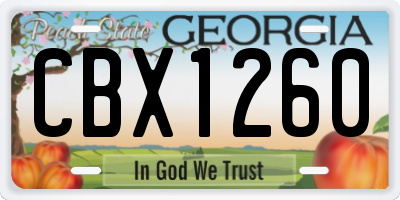 GA license plate CBX1260