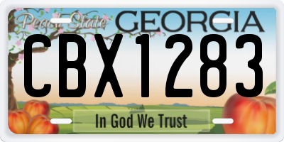 GA license plate CBX1283