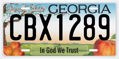 GA license plate CBX1289