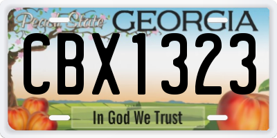 GA license plate CBX1323