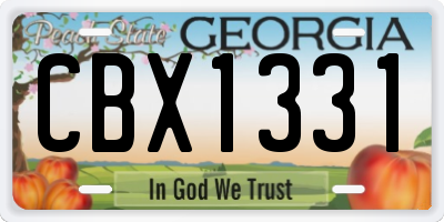 GA license plate CBX1331