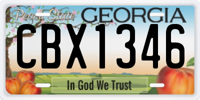 GA license plate CBX1346