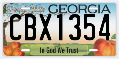 GA license plate CBX1354