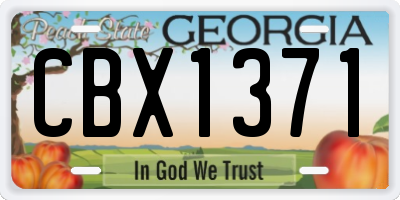 GA license plate CBX1371