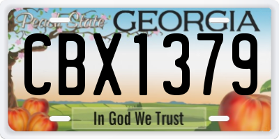 GA license plate CBX1379