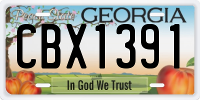 GA license plate CBX1391