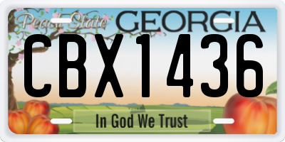 GA license plate CBX1436