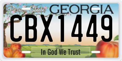 GA license plate CBX1449