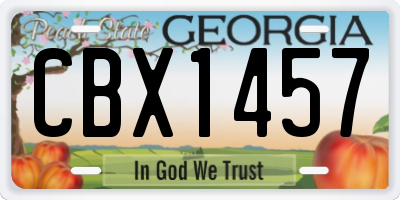 GA license plate CBX1457