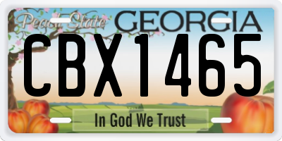 GA license plate CBX1465