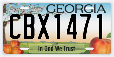 GA license plate CBX1471