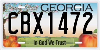 GA license plate CBX1472