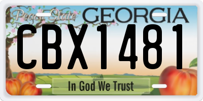 GA license plate CBX1481