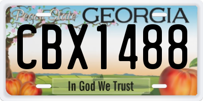 GA license plate CBX1488