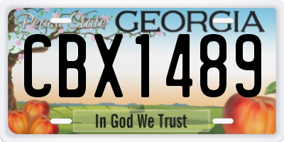 GA license plate CBX1489