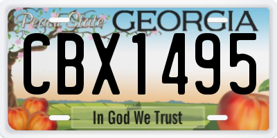 GA license plate CBX1495