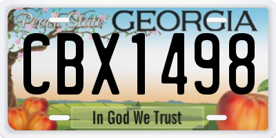 GA license plate CBX1498