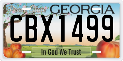 GA license plate CBX1499