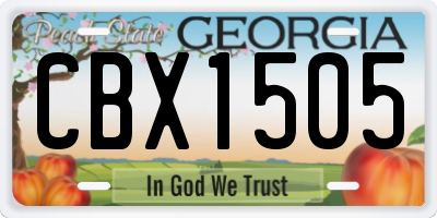 GA license plate CBX1505