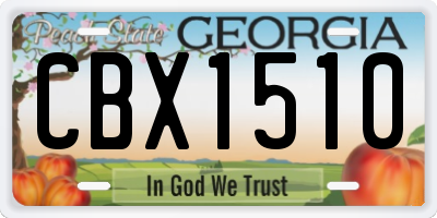 GA license plate CBX1510