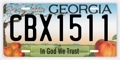 GA license plate CBX1511