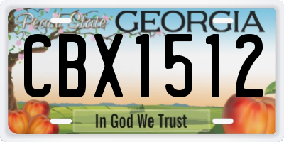 GA license plate CBX1512