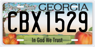 GA license plate CBX1529