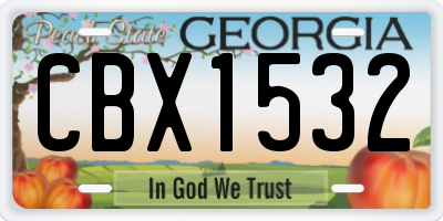 GA license plate CBX1532