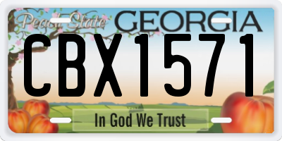 GA license plate CBX1571