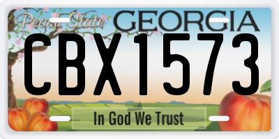 GA license plate CBX1573
