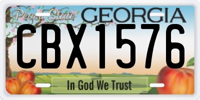 GA license plate CBX1576