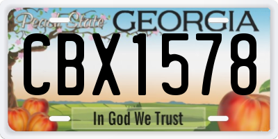 GA license plate CBX1578