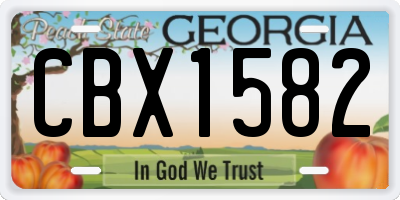 GA license plate CBX1582