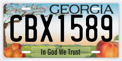GA license plate CBX1589
