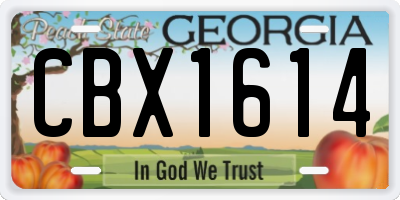 GA license plate CBX1614