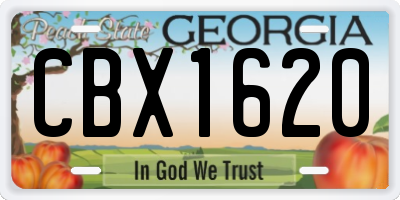 GA license plate CBX1620