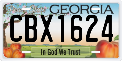GA license plate CBX1624