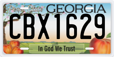 GA license plate CBX1629