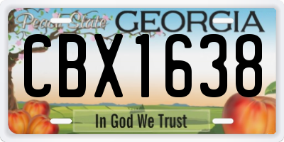 GA license plate CBX1638