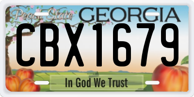 GA license plate CBX1679