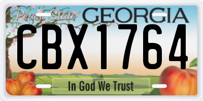 GA license plate CBX1764