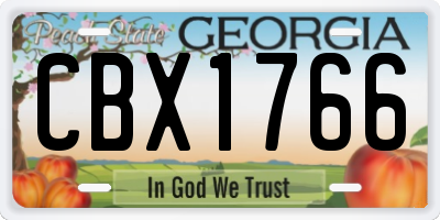 GA license plate CBX1766