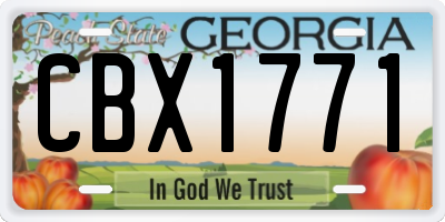 GA license plate CBX1771