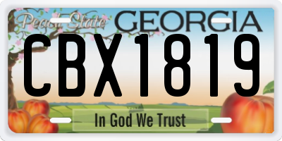 GA license plate CBX1819
