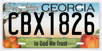 GA license plate CBX1826