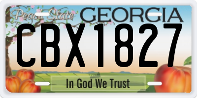 GA license plate CBX1827
