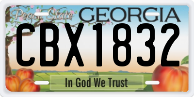 GA license plate CBX1832