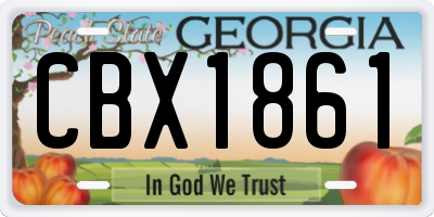 GA license plate CBX1861