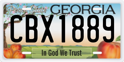 GA license plate CBX1889